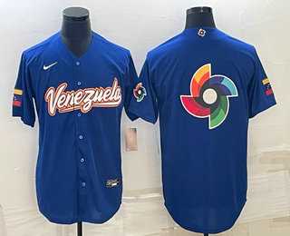 Mens Venezuela Baseball 2023 Royal World Big Logo With Patch Classic Stitched Jersey->2023 world baseball classic->MLB Jersey